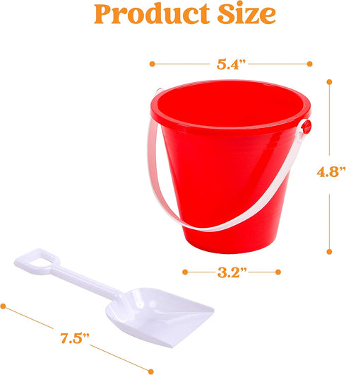 12 Sets Set Sloosh Sand Buckets with Shovels for Kids Beach Pails Toys Party Favors Pail Plastic Bucket with Handles