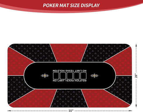 55 28inch 6-8 nuveti Poker Mat - x Non-Slip Poker Table Game Mat - Portable Rubber Waterproof Poker mat for Table