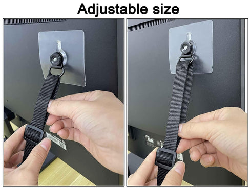 4 Pcs Adjustable TV Safety Straps, No-Drill TV Anchor for Baby Proofing, Prevent Furniture Falling and Anti Tip, TV