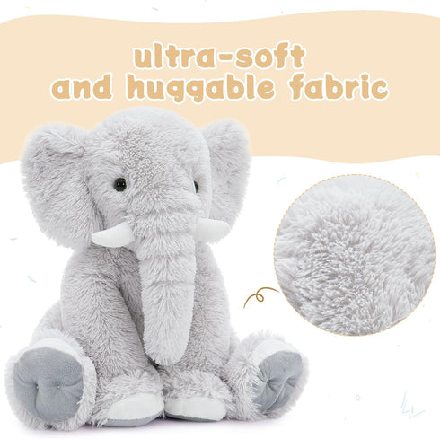19.6inch MorisMos Large Elephant Stuffed Animal, Soft Stuffed Elephant Plush Companion Gifts for Girls Boys, Gray