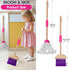 8 Set,Wooden Masthome Pieces Kids Cleaning Cleaning Toys for Kids Broom Dustpan Mop Brush Duster Rag Sponge and Hanging