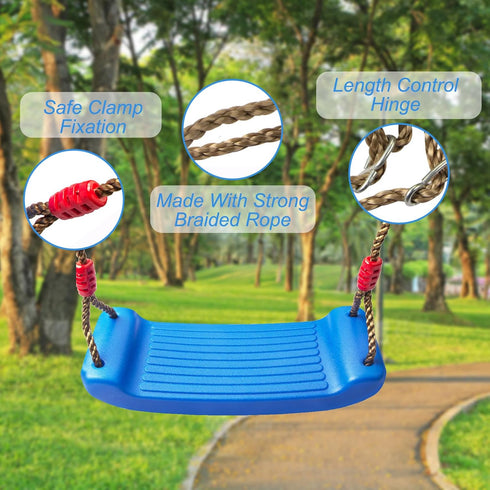 IFOYO Tree Swing Seat, Swing Set Accessories for Kids Outdoor Play Playground Trees, Children Outdoor Plastic Swingset for Little Tikes, Outdoor & Indoor Seat and Swing Comfortable for Kids, Blue by IFOYO