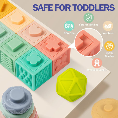 6 12 5 1 1 0-3-6-9-12 Baby Toys to Months, In Montessori Toys for Year Old, Incl Travel Pull String Toy & Rattle
