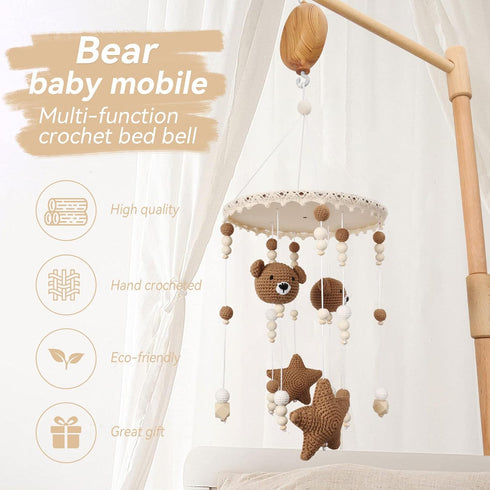 GDGZT Pack Boho Bear Baby Crib Mobile - For Boys & Girls, Bassinet & n Play