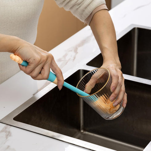 Chemimoso 10.5-13.8in Adjustable Handle Length Water Cup Cleaner Bottle Brush, Silicone Baby Bottle Brush, Pot Brush