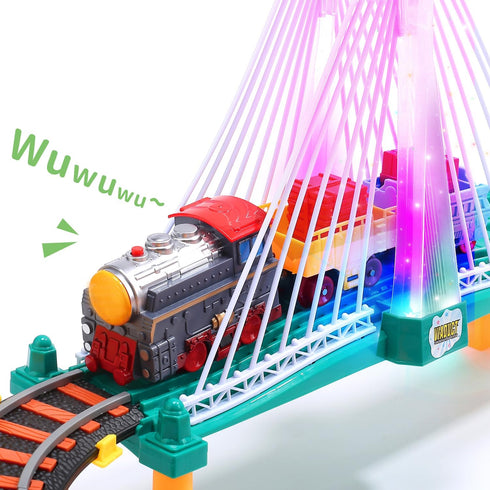 Electric Toddler Train Set Toy Playset for Kids Ages 3-5, Boys and Girls