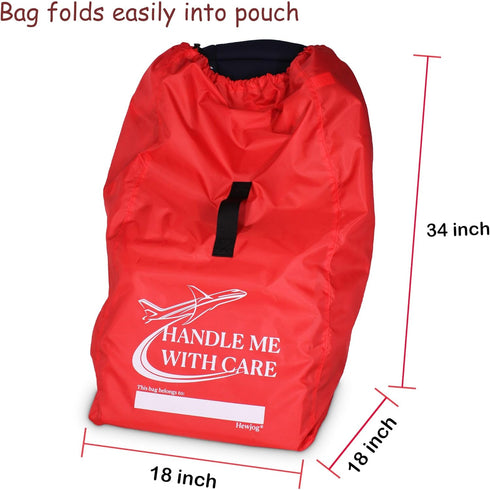 Hewjog Car Seat Travel Bag for Airplane, Carseat Cover for Air Travel for Infant Carriers Booster Convertible, Red