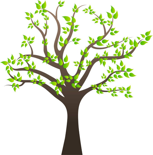 Amaonm Removable Cartoon Giant Brown Tree Wall Decals - DIY Leaves Wall Sticker for Nursery, Kids Room, Bedroom, Living