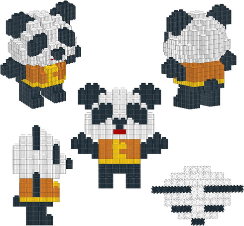 Larcele Micro Building Blocks Animal Set - DIY Mini 3D Building Toy Bricks, 299 Dots KLJM-10 (Yellow Panda)
