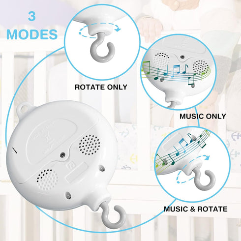 Hoghaki 35 Crib Mobile Motor, Baby Music Box Spinner, Volume Adjustable Control, Plays Tunes, Portable Sound Machine