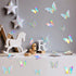 Outus 120 Pieces Sequined Silver 3D Layered Butterfly Wall Decor, Removable Stickers for Birthday Cake Crafts