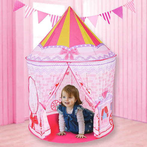 3pc Princess Fairy Tale Kids Play Tent, Cube Crawl Tunnel, Ball Pit for Toddlers Indoor Outdoor Playhouse