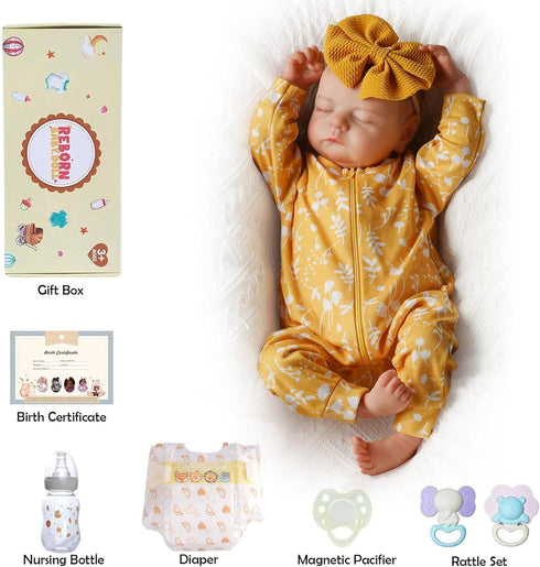 20 inch 3+ ADFO Lifelike Reborn Baby Dolls, Realistic Newborn Real Life Baby Girl Dolls Soft Full Body Vinyl Girl Baby