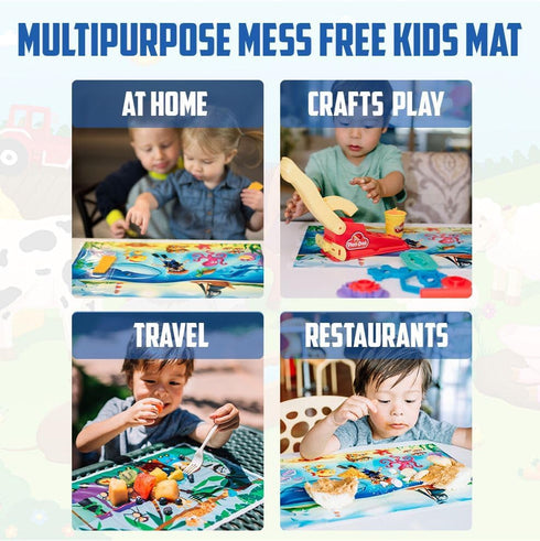 40 Pack Disposable Placemats for Baby, 12" x 18" Sticky Kids Eating Mat, Toddler Place mat for Restaurants