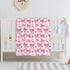 30x40 Inch Baby Blanket Pink Bow Pattern Cherry for Boy Girl Newborn Toddler Infant Nursery Throw Blankets Double Layer