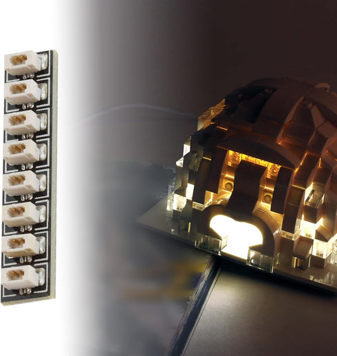 eMagTech 3pcs 8-Port Expansion Boards DIY Kit Compatible with LEGO Other Building Blocks for LED Lights, Cables, Power Options, 31.6 x 6.5 mm