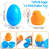 12 Pack SURCVIO Easter Eggs Fillers LED Chick Puffer Balls, Easter Basket Stuffers with Light Up Stress Relief Fidget