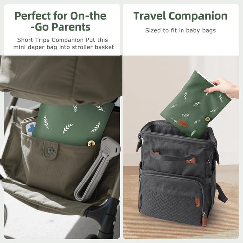 Baby Diaper Bag Organizer, Compact & Foldable Travel Organizer Pouches for Diaper Wipes and Small Essentials, Gift