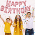 Happy Birthday Balloons Banner - Rose Gold 16 Inch Mylar Foil Letters | Inflatable Party Decor for Kids and Adults |