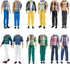 E-TING 10-Item Fantastic Pack - 5 Sets of Fashion Casual Wear Clothes and 5 Pairs of Shoes for Boy Dolls