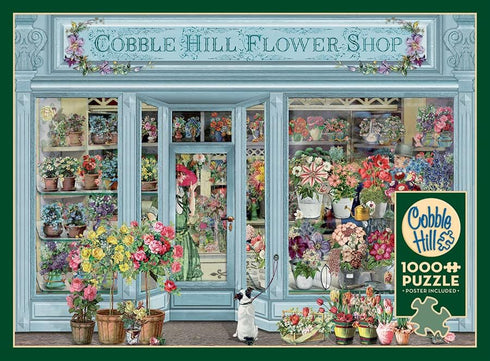Cobble Hill 1000 Piece Puzzle - Parisian Flowers with Sample Poster Included