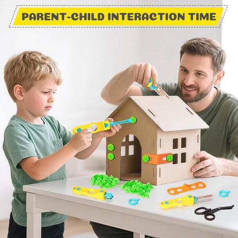 RIANEAN 5 6 7 8+, Cardboard Cutter Tools for Kids, Cardboard Construction Kit for Age Creative STEM Educational Toys