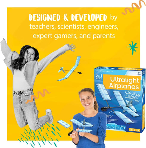 Thames & Kosmos Ultralight Airplanes STEM Kit | Build 5 Gliders | Learn Airplane Physics | Ages 8+