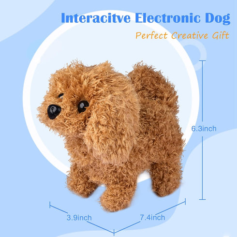 WorWoder Plush Teddy Toy Puppy, Electronic Interactive Pet Dog for Kids, Walking Barking Companion Animal