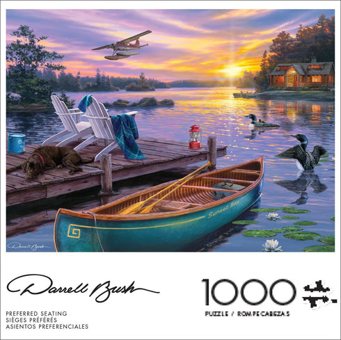 1000 26.75 19.75 Buffalo Games - Darrell Bush - Preferred Seating - Piece Jigsaw Puzzle for Adults -Challenging Puzzle