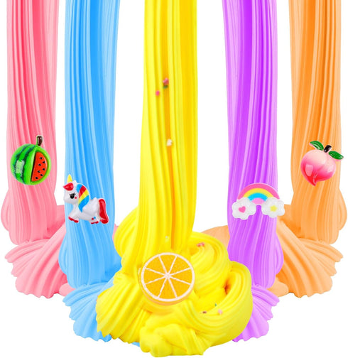 Afofall 68 Pack, Butter Slime Kit Non-Sticky and Super Soft Sludge with Cake Sticker, Perfect for Girls Party Favors