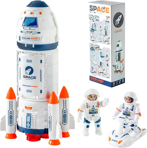 Wbzle Space Rocket Toys, Rocket Ship with Astronaut Toy for Educational, Concentration,