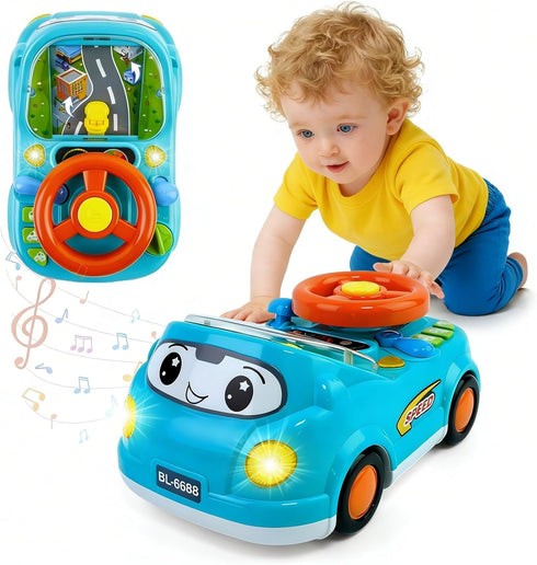 DELUTIQUE Toys for 1 + Year Old Boy,Toddler Racing Car Steering Wheel Toy