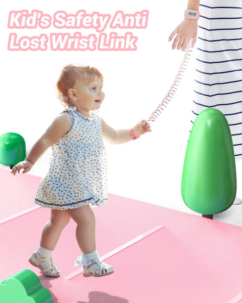 Anti-Lost Wrist Link, Dr.meter 2 Pack Toddler Safety Leash with Key Lock, Reflective Child Walking Harness - Dual 8.2ft