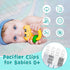 Babygoal Neutral Pacifier Clips, 4 Pack Binky Paci Holder and Leash for Most Pacifiers, Teethers, and Toys