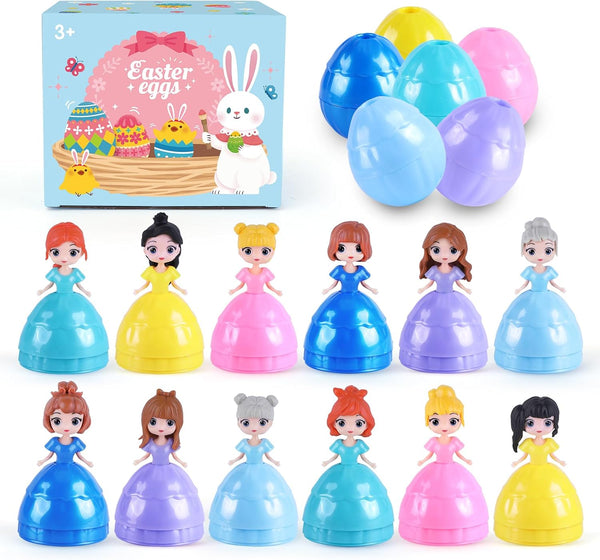 Konijiwa Easter Gifts for Kids, 12 Piece Prefilled Easter Egg,Perfect for 3+