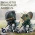 DINOBROS Dinosaur Toy Cars 2 Pack, Friction Powered Motorcycle Game with T-Rex and Triceratops