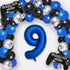 Navy Blue Video Game Party Supplies - 2 Packs Game On Balloons with Dark Blue Number 9 Balloon for 9th Birthday