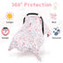 Baby Car Seat Cover, Soft Minky Warm Winter Car Seat Canopy for Infants & Toddlers, Opening with Adjustable Strap