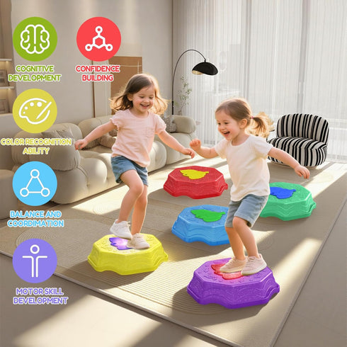 Coordination4 3+ Stepping Stones for Kids with Light & Music,Toddler Sensory Toy for Obstacle Course Year Old Girl