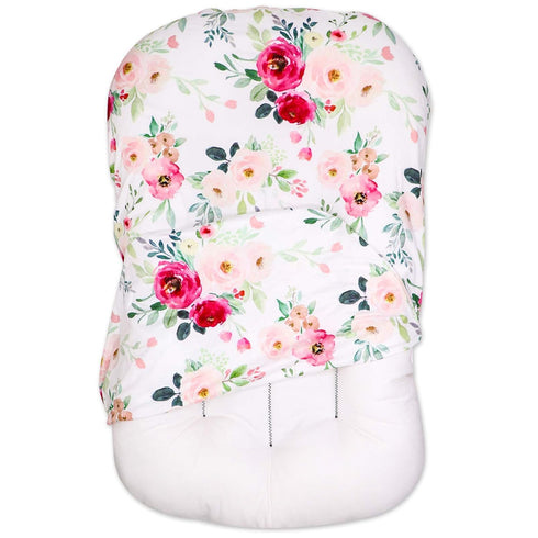 TANOFAR Baby Lounger Cover for Girls, Removable Soft Comfortable Nest Slipcover, Machine Washable Flower