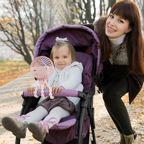 Portable Stroller Fan with Flexible Tripod, 3 Speeds Clip On Fan for Car Seat and Camping
