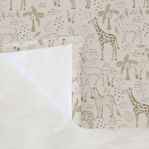 Selgkds 60x80inch Cute Animals Safari Baby Blankets for Girls Boys Boho Giraffe Zebra Elephant Trees Leaves Swaddle