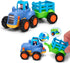 Friction Powered Cars Push and Go Trucks, Construction Vehicles Toy Set for Baby Toddlers Infants Boys