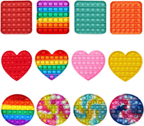 Joyisle 12pcs 5in Random Pop Bubble Fidget Sensory Toys, Pop Toy Bulk for Party Favor, Classroom Student Prizes Easter