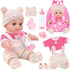 12'' Baby Doll with Backpack in Gift Box, Baby Doll Accessories Set