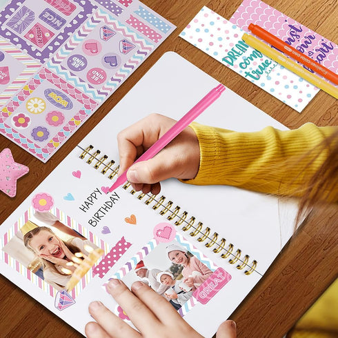 Nollh 200+PCS Set, 8 9 10 11 12 13 14 DIY Journal Kit for Girls - Teen Tween Girl Gifts Trendy Stuff, Stocking