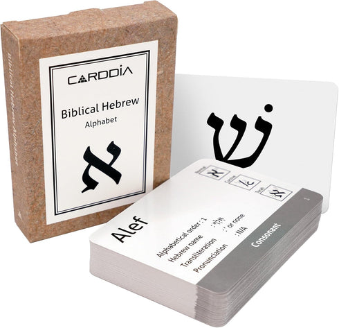 CARDDIA | Biblical Hebrew Alphabet Educational Flashcards, Includes Consonants, Vowels, Dagesh, and Final Forms