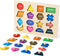 Shape Puzzles Wooden Puzzles for Toddlers, Peg Puzzle Montessori Shape Sorter Toys, Preschool Educational Toy for Baby