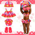 Kajaia 8 Pcs Doll Swimsuit, 18 Inch Doll Clothes and Accessories, Bikini, Dress, Flip Flops, Hat Outfit