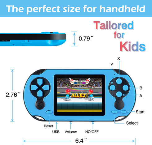 16 Bit Handheld Game Console for Kids and Adults, 3.0'' Screen with 230 HD Classic Retro Video Games, USB Rechargeable